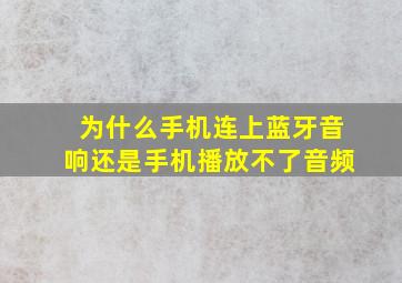 为什么手机连上蓝牙音响还是手机播放不了音频