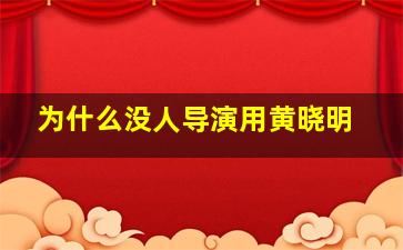 为什么没人导演用黄晓明