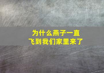 为什么燕子一直飞到我们家里来了