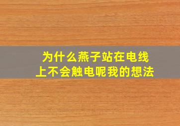 为什么燕子站在电线上不会触电呢我的想法