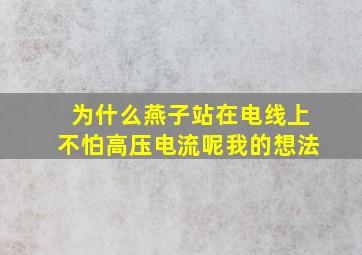 为什么燕子站在电线上不怕高压电流呢我的想法