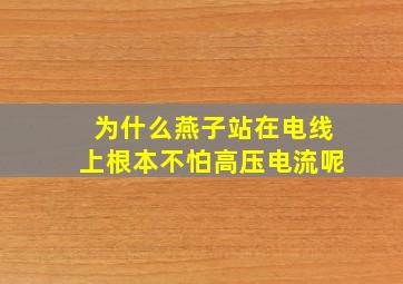 为什么燕子站在电线上根本不怕高压电流呢