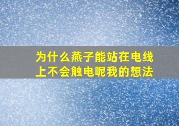 为什么燕子能站在电线上不会触电呢我的想法