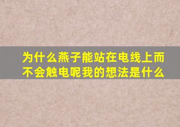 为什么燕子能站在电线上而不会触电呢我的想法是什么