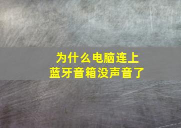 为什么电脑连上蓝牙音箱没声音了