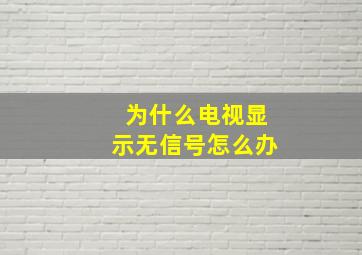 为什么电视显示无信号怎么办