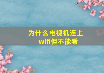 为什么电视机连上wifi但不能看