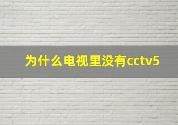 为什么电视里没有cctv5