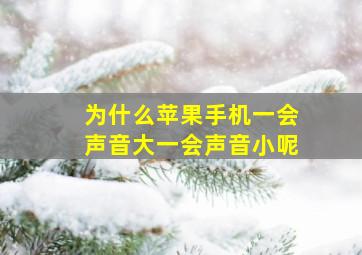 为什么苹果手机一会声音大一会声音小呢