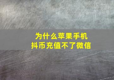 为什么苹果手机抖币充值不了微信