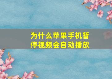 为什么苹果手机暂停视频会自动播放