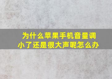 为什么苹果手机音量调小了还是很大声呢怎么办