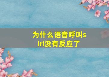 为什么语音呼叫siri没有反应了