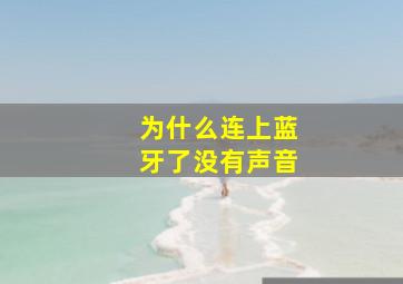 为什么连上蓝牙了没有声音