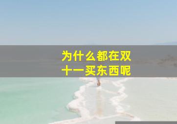 为什么都在双十一买东西呢