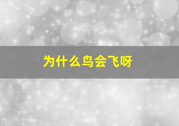 为什么鸟会飞呀