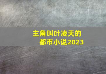 主角叫叶凌天的都市小说2023