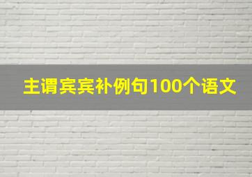 主谓宾宾补例句100个语文