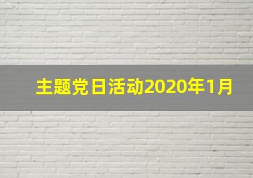 主题党日活动2020年1月