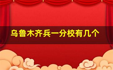 乌鲁木齐兵一分校有几个