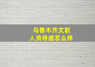 乌鲁木齐文职人员待遇怎么样