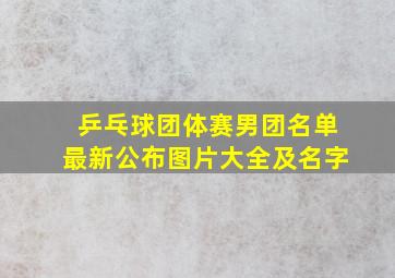 乒乓球团体赛男团名单最新公布图片大全及名字