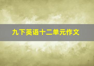 九下英语十二单元作文