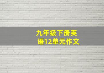 九年级下册英语12单元作文