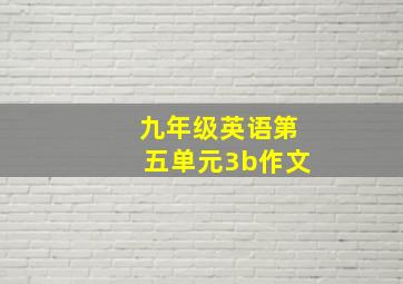 九年级英语第五单元3b作文