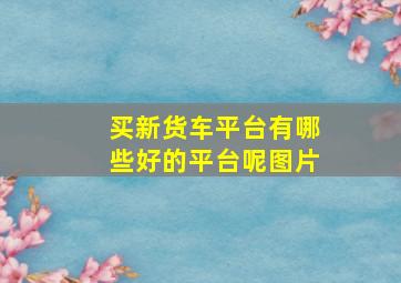 买新货车平台有哪些好的平台呢图片