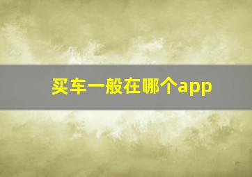 买车一般在哪个app