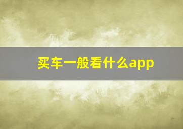 买车一般看什么app