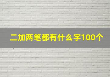 二加两笔都有什么字100个