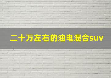 二十万左右的油电混合suv