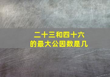 二十三和四十六的最大公因数是几