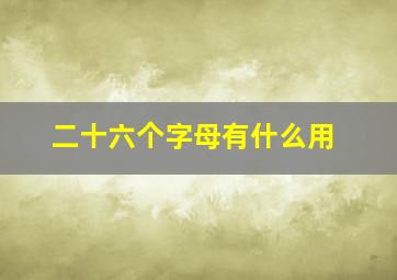 二十六个字母有什么用