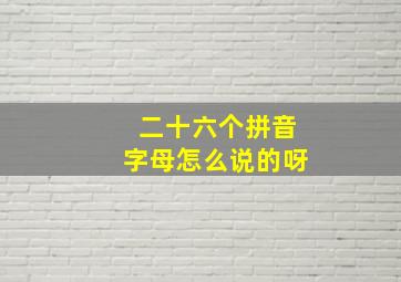 二十六个拼音字母怎么说的呀