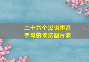 二十六个汉语拼音字母的读法图片表