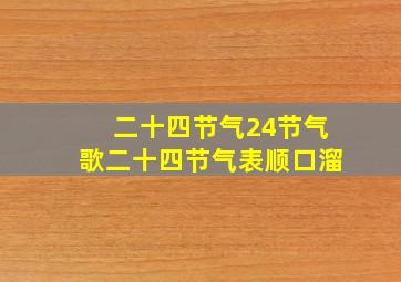 二十四节气24节气歌二十四节气表顺口溜