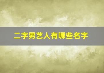 二字男艺人有哪些名字