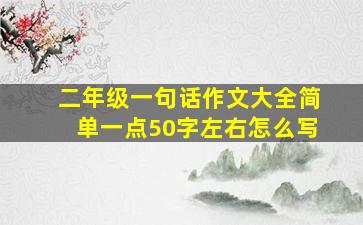 二年级一句话作文大全简单一点50字左右怎么写