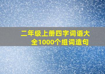 二年级上册四字词语大全1000个组词造句