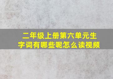 二年级上册第六单元生字词有哪些呢怎么读视频