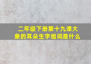 二年级下册第十九课大象的耳朵生字组词是什么