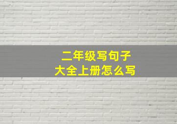 二年级写句子大全上册怎么写