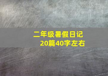 二年级暑假日记20篇40字左右