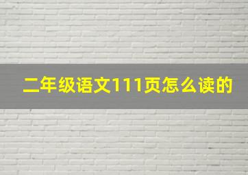 二年级语文111页怎么读的