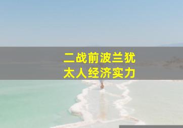 二战前波兰犹太人经济实力