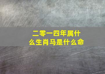 二零一四年属什么生肖马是什么命