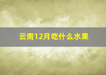 云南12月吃什么水果